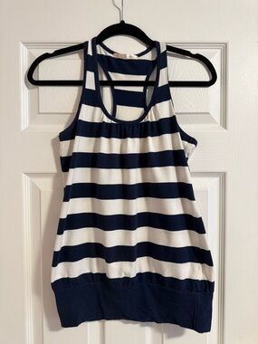 Unity Navy & White Striped Racerback Tank Top